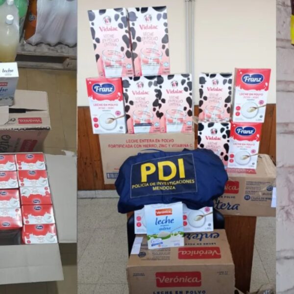 Cayó una mujer con 37 cajas de leche en polvo que entregó la Nación a merenderos en Guaymallén