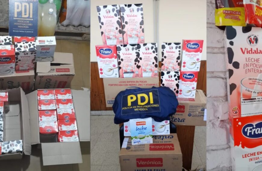 Cayó una mujer con 37 cajas de leche en polvo que entregó la Nación a merenderos en Guaymallén