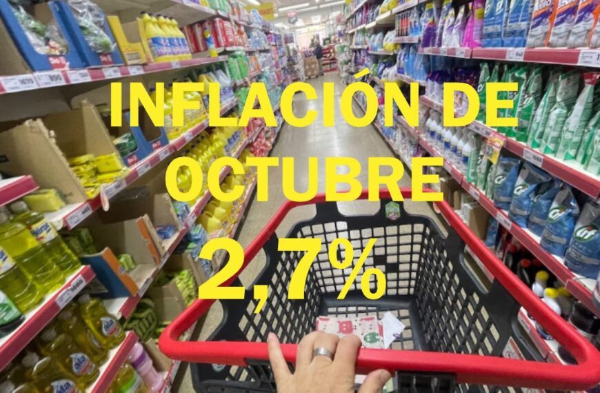 La inflación de octubre fue 2,7%, la más baja en casi tres años